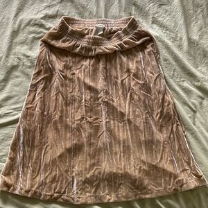 VTG EUC H&M Velour Skirt Maxi Long Casual Relaxed Fit A-Line Pull On  Beige Sz M